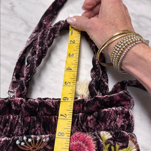 Johnny Was NWT Ulla Velvet Maroon Leopard Flo Embroidered Crossbody Pouch Bag - Picture 10 of 14